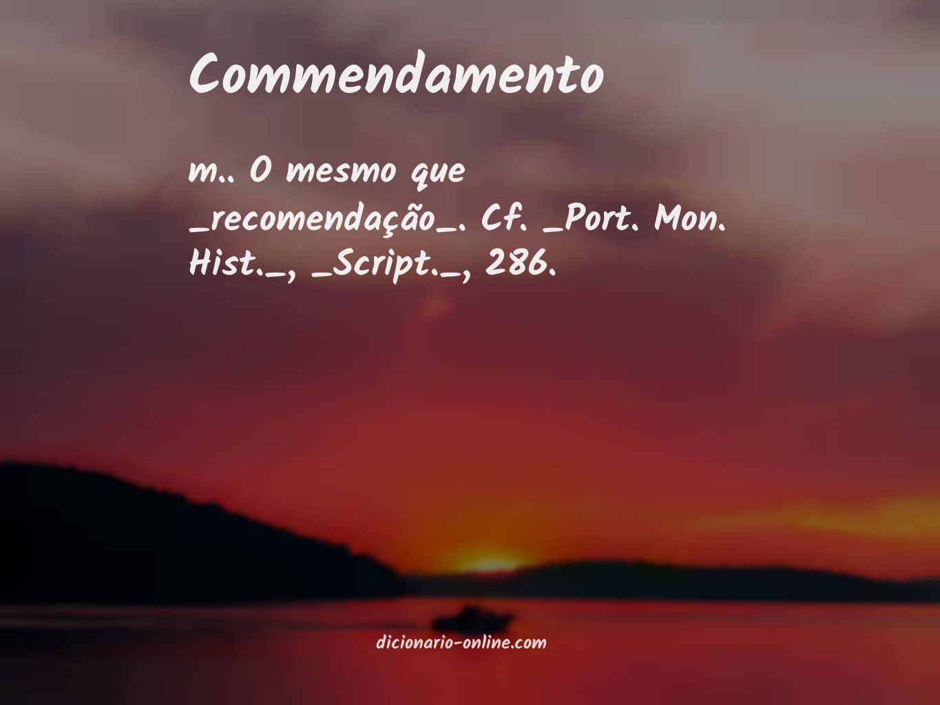 Significado de commendamento