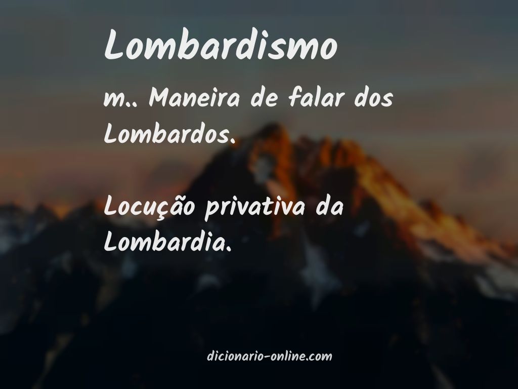 Significado de lombardismo