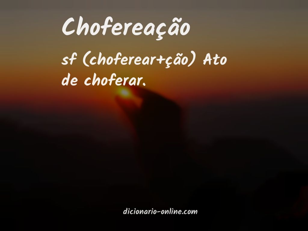 Significado de chofereação