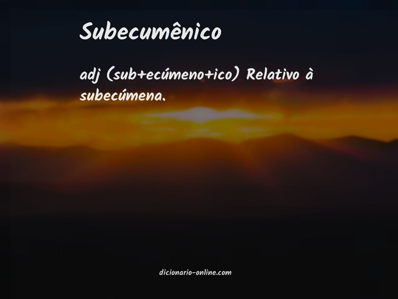 Significado de subecumênico