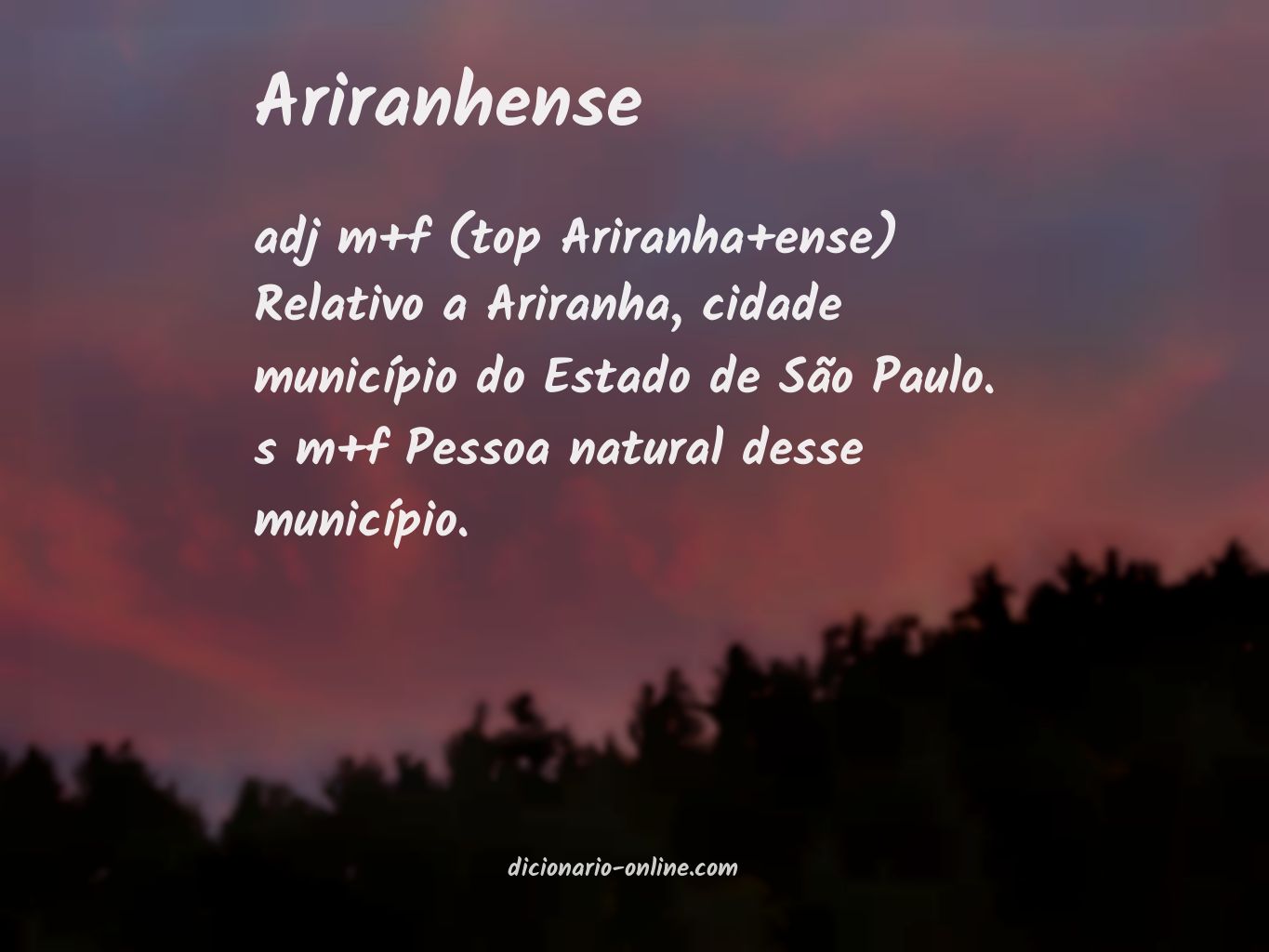 Significado de ariranhense