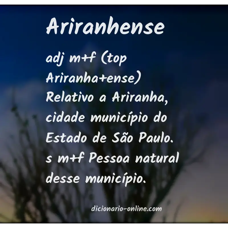 Significado de ariranhense