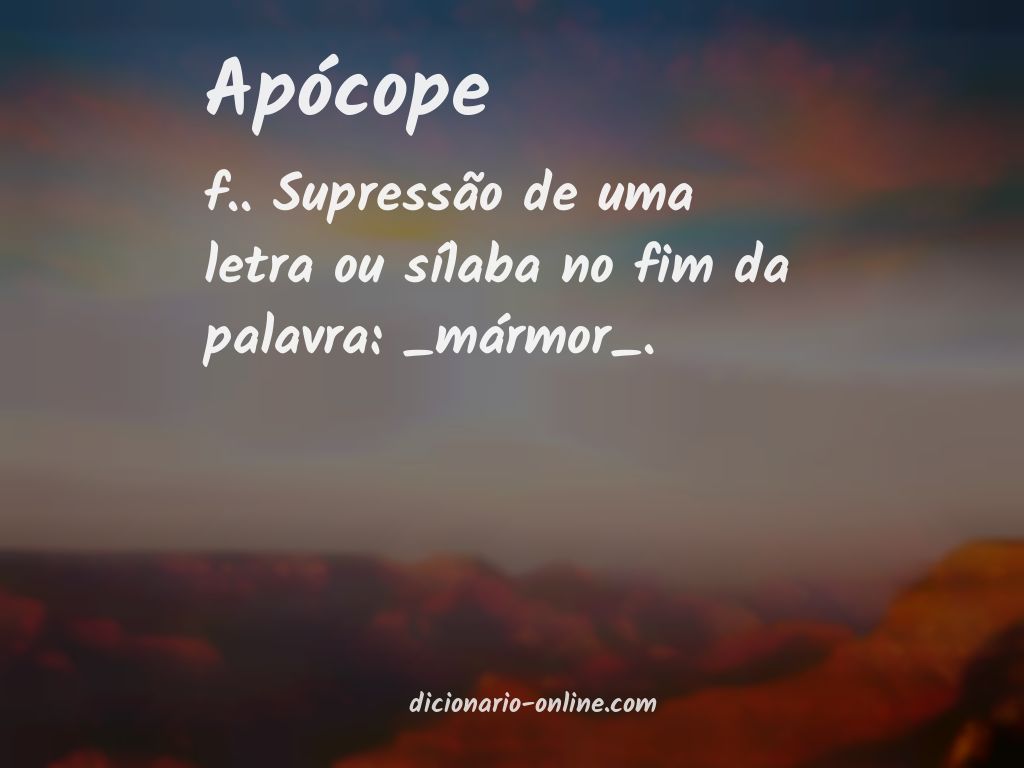 Significado de apócope