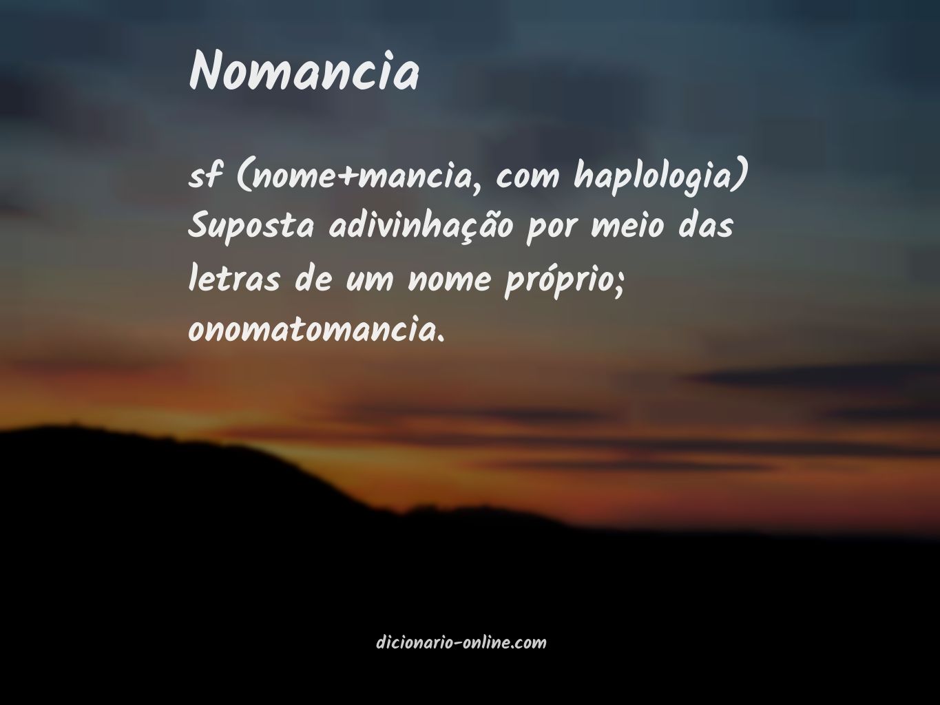 Significado de nomancia