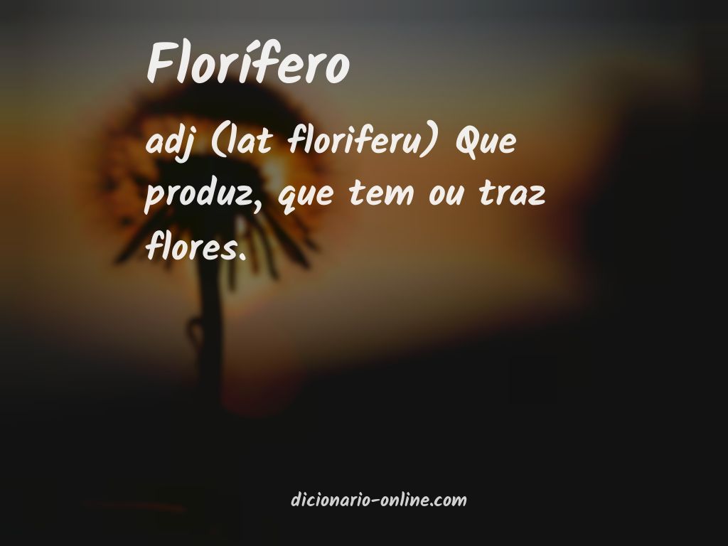 Significado de florífero