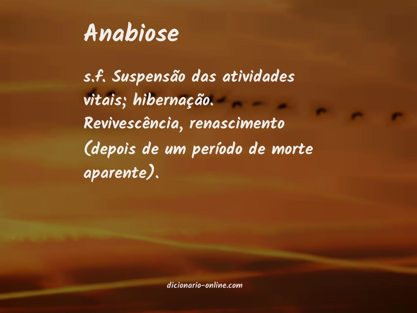 Significado de anabiose