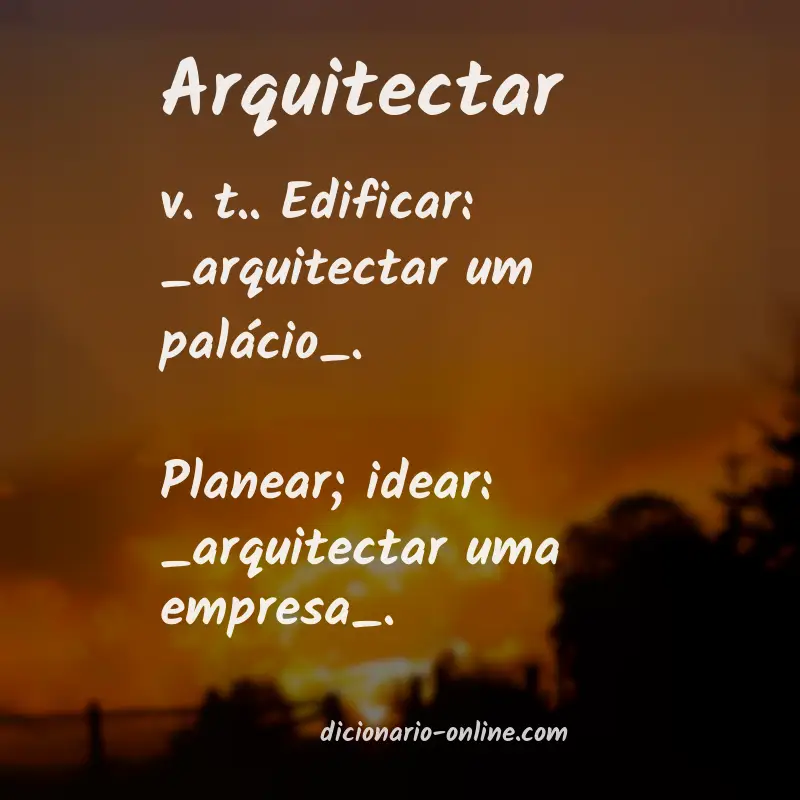 Significado de arquitectar