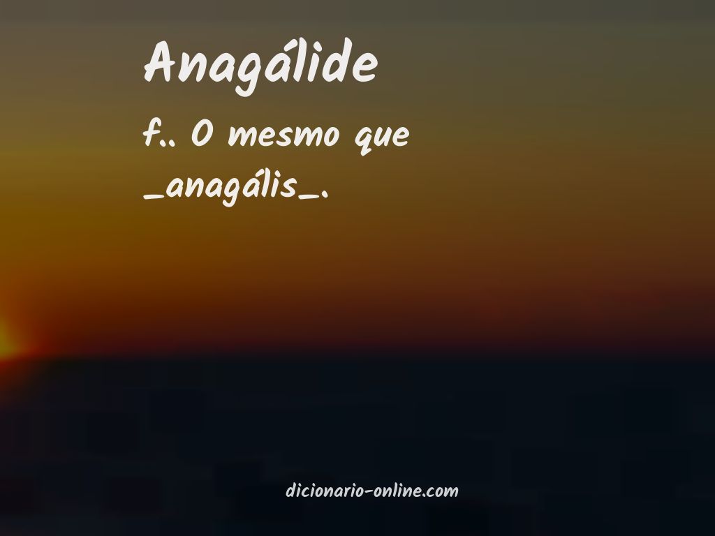 Significado de anagálide