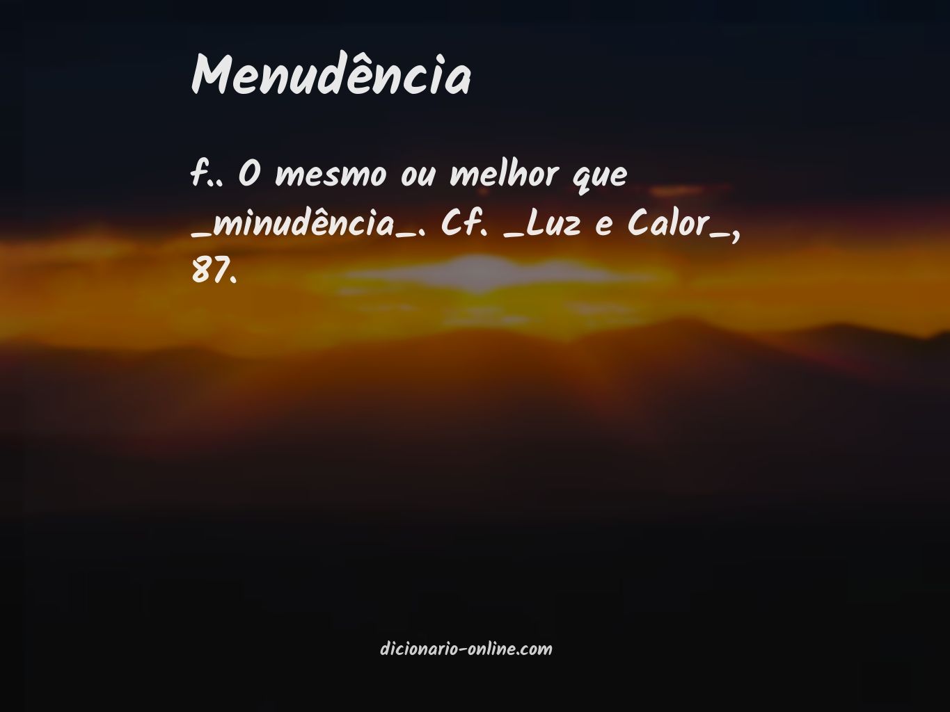 Significado de menudência