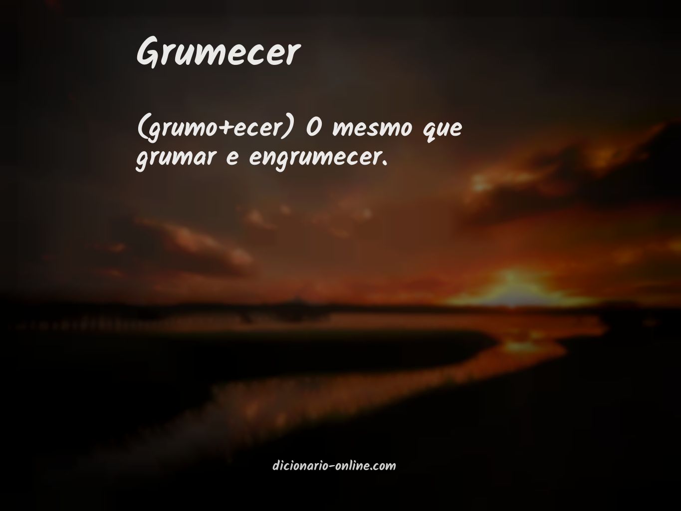 Significado de grumecer