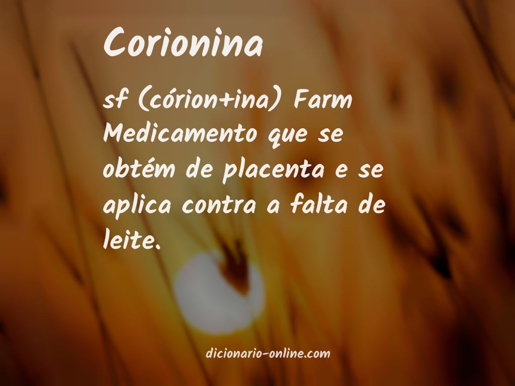 Significado de corionina
