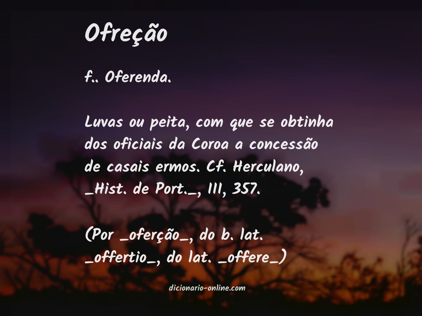 Significado de ofreção