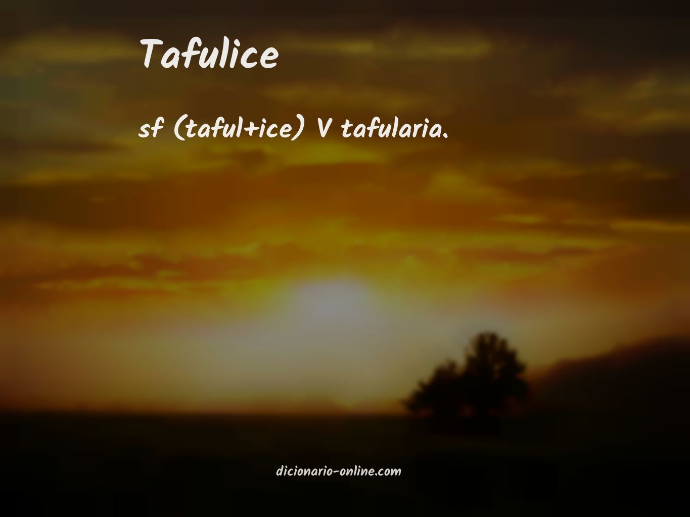 Significado de tafulice