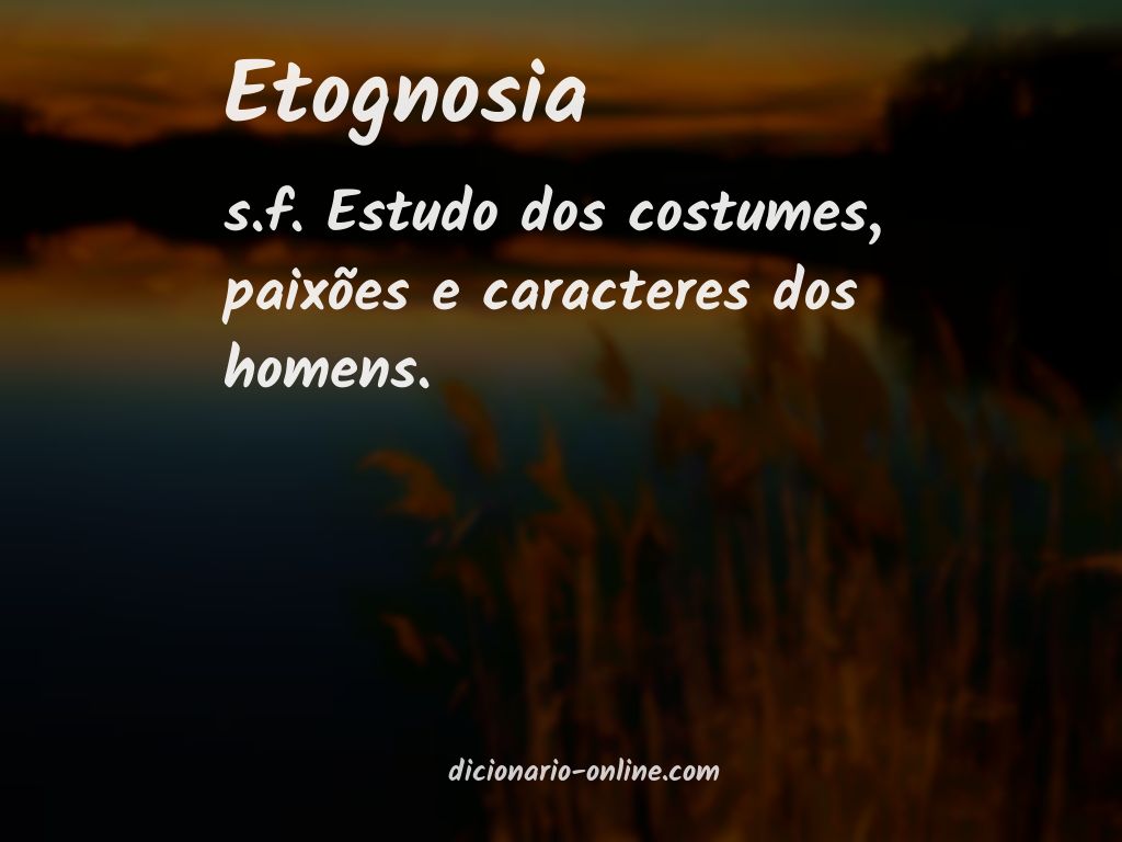 Significado de etognosia