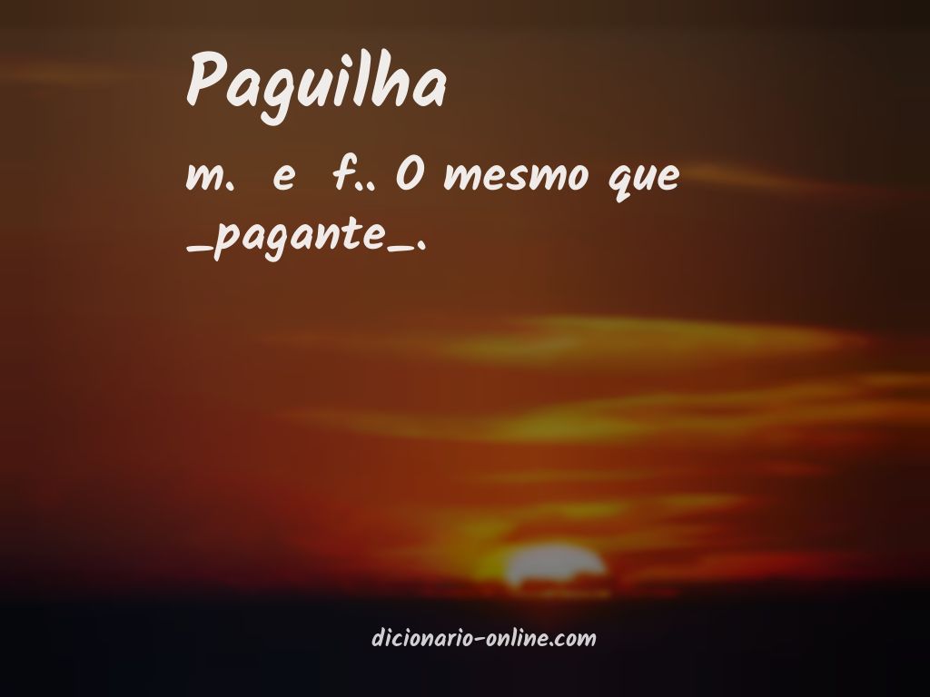 Significado de paguilha