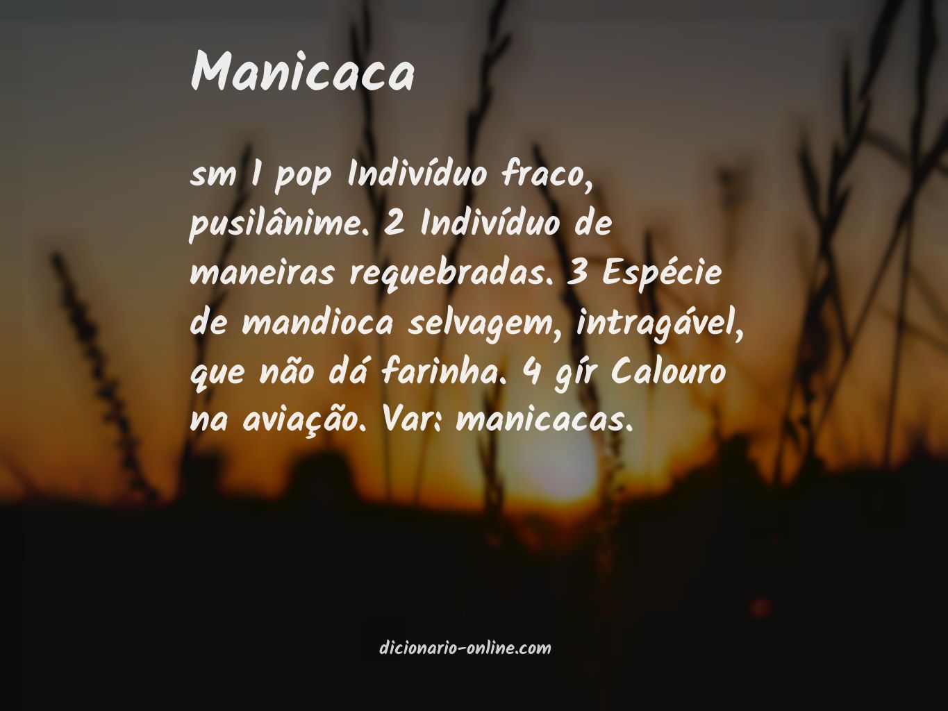 Significado de manicaca