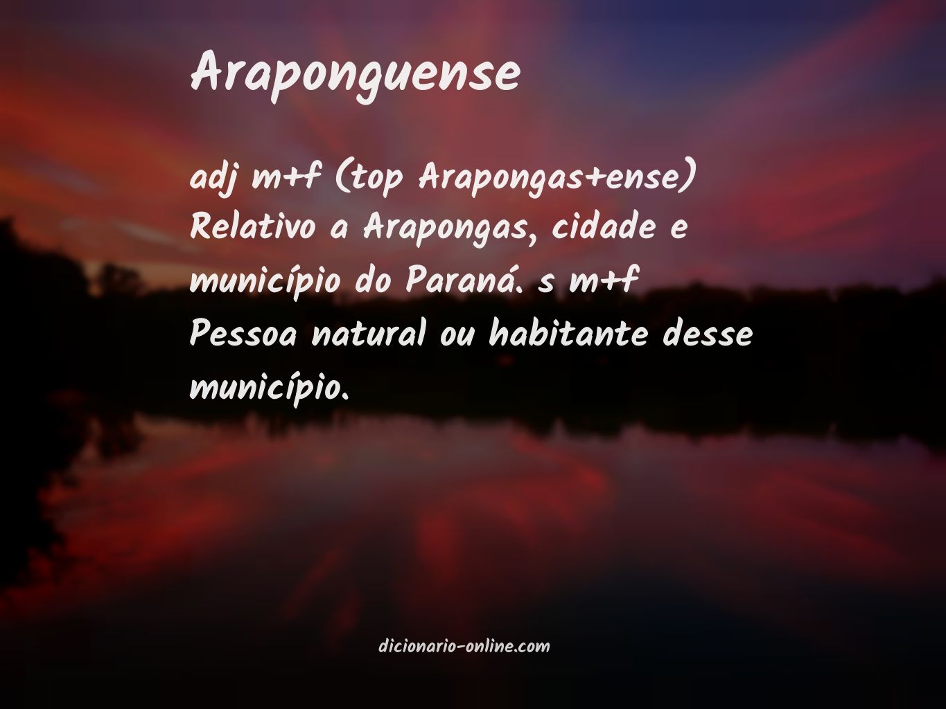 Significado de araponguense