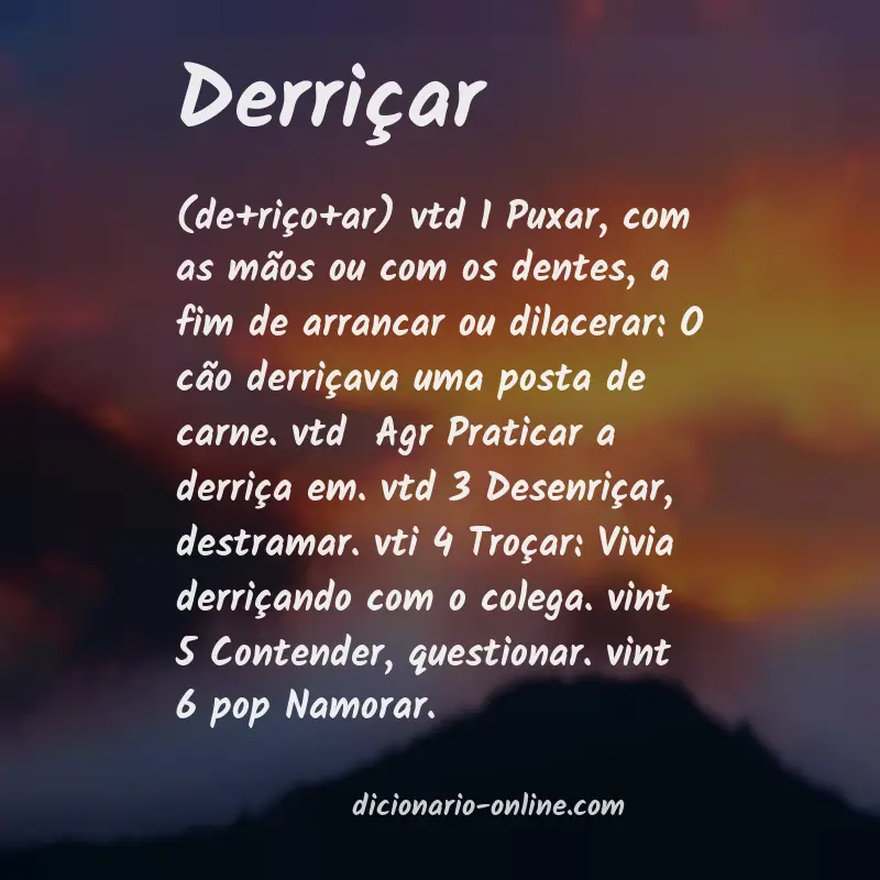 Significado de derriçar