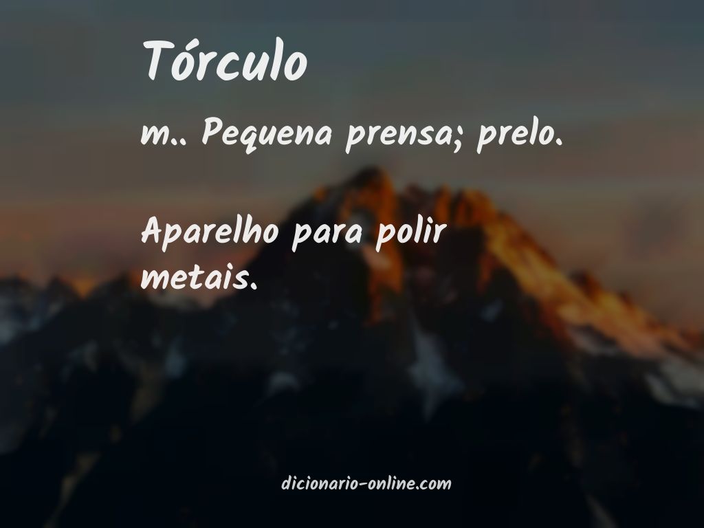 Significado de tórculo