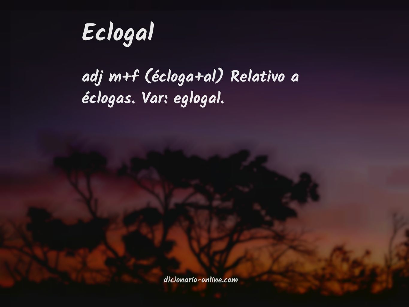 Significado de eclogal