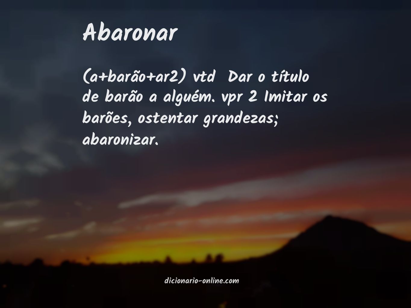 Significado de abaronar