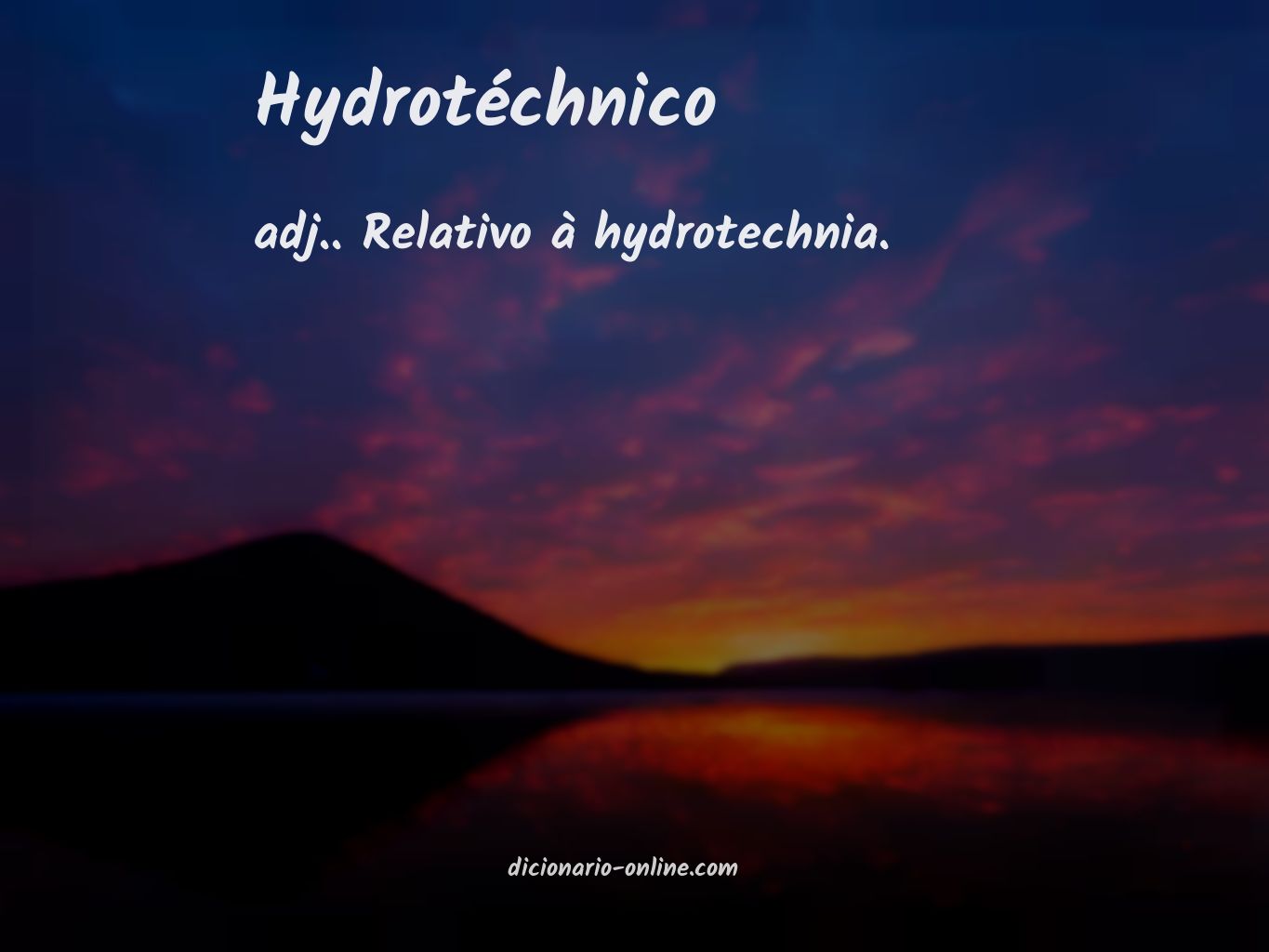 Significado de hydrotéchnico