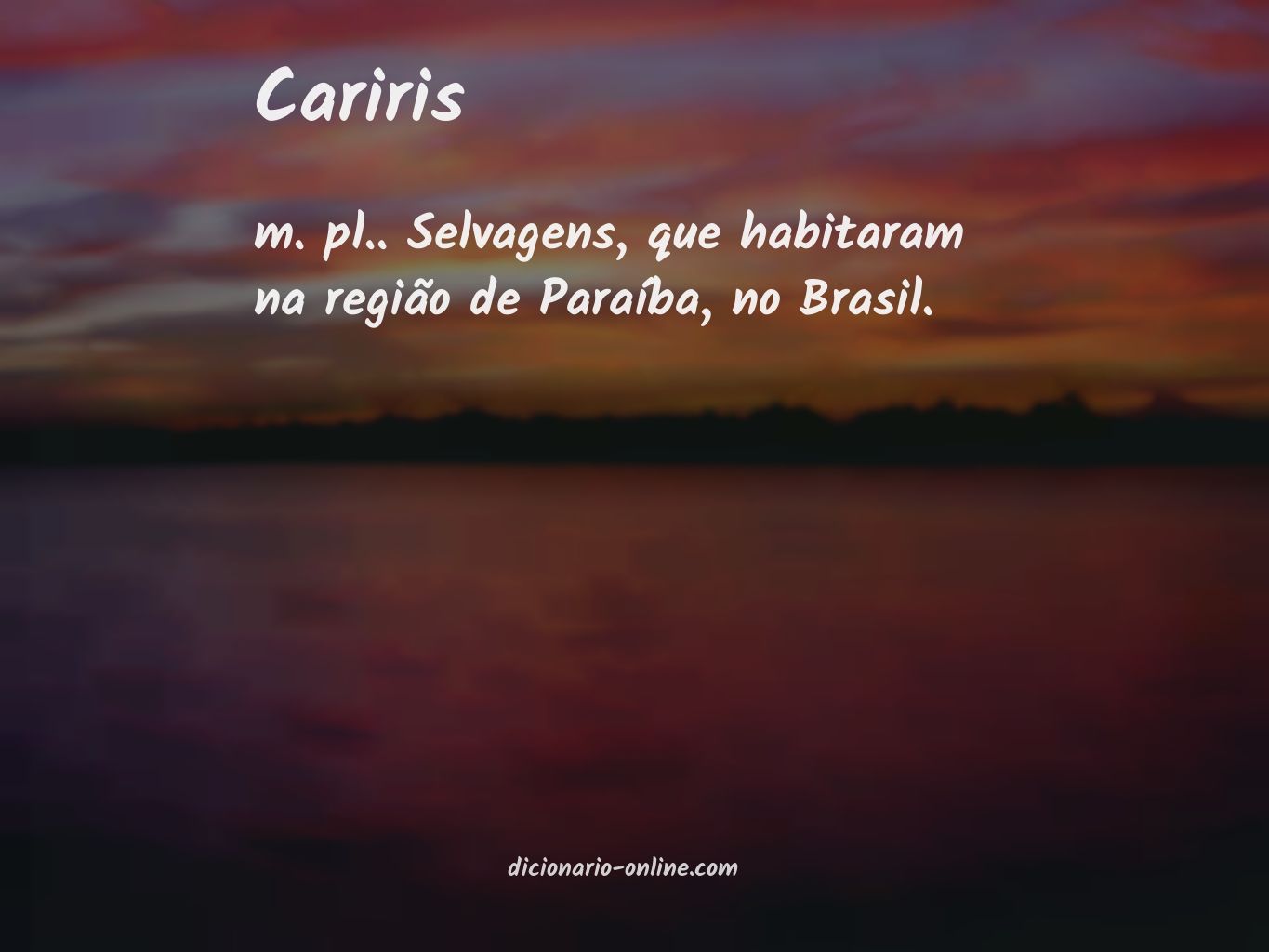 Significado de cariris