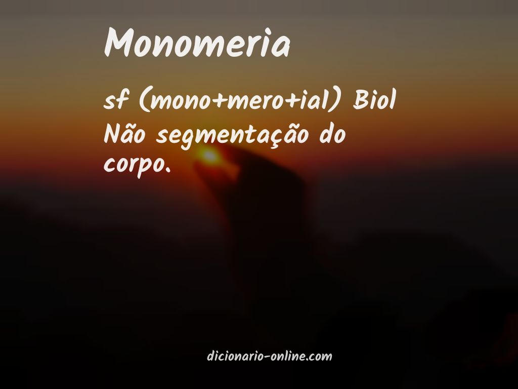 Significado de monomeria