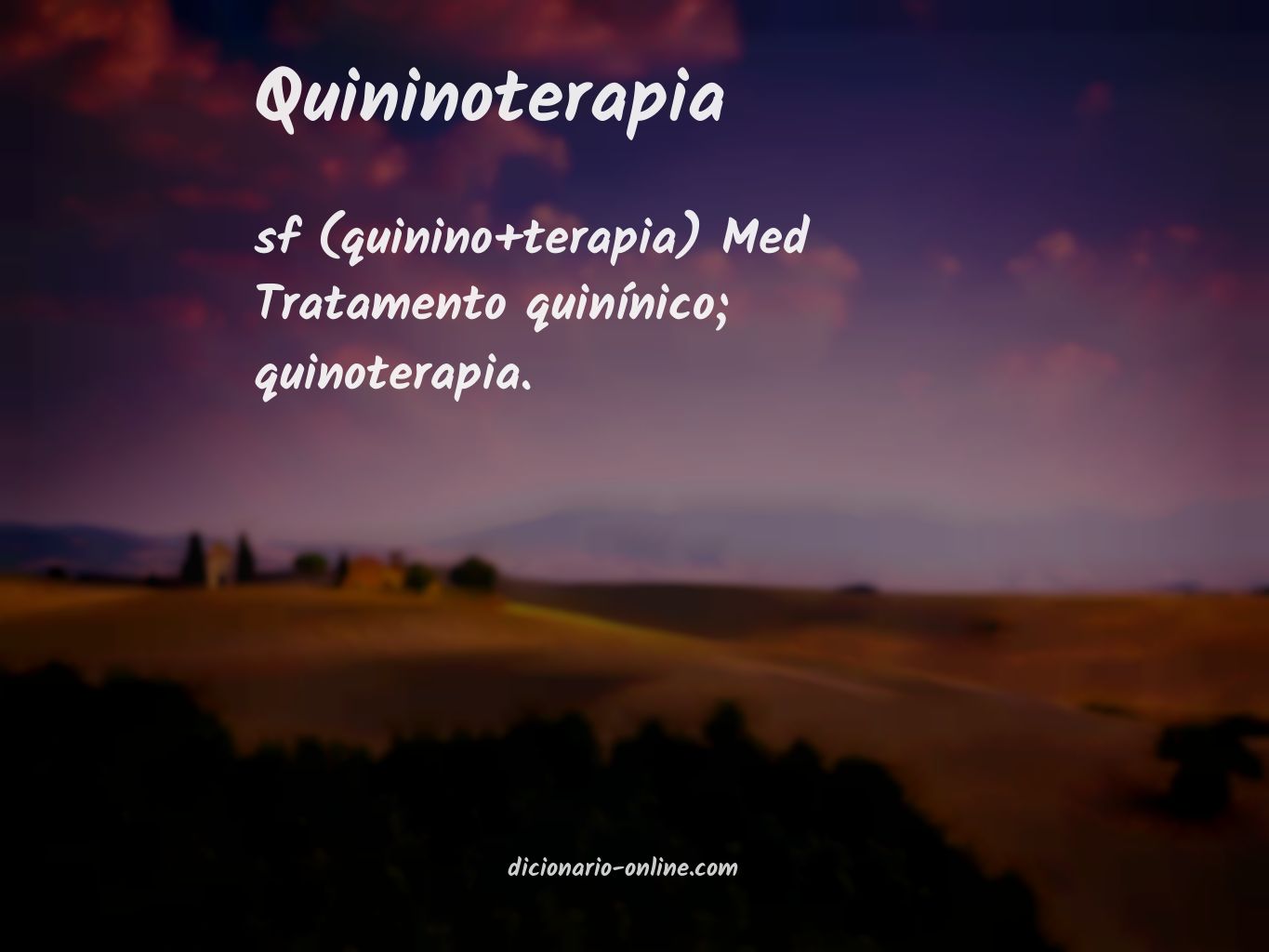 Significado de quininoterapia