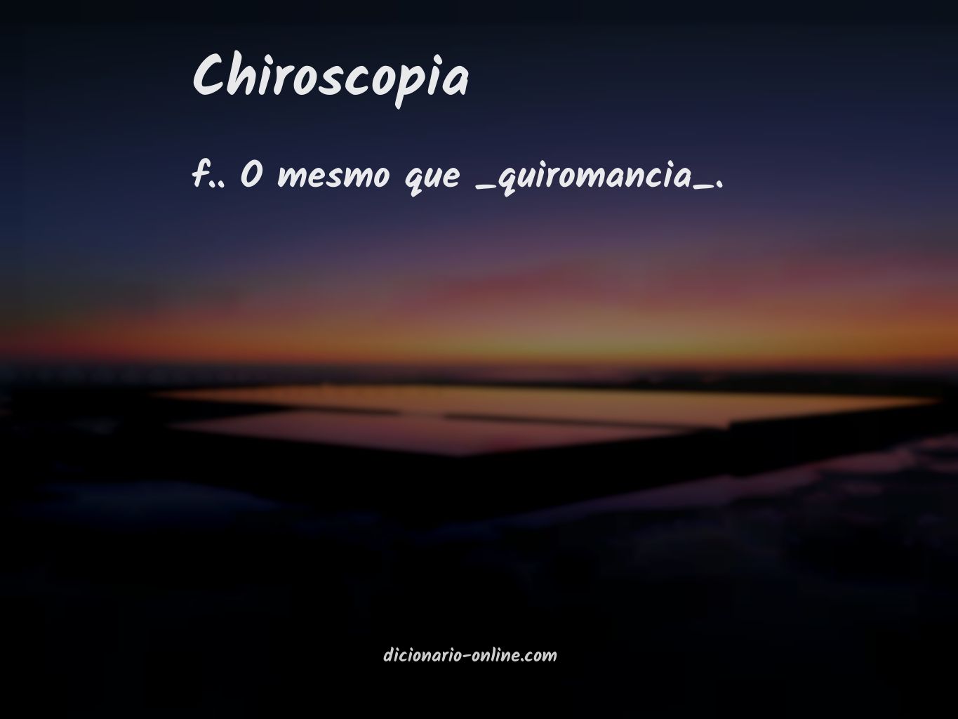 Significado de chiroscopia