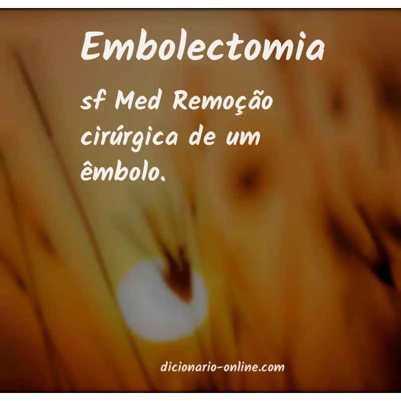 Significado de embolectomia