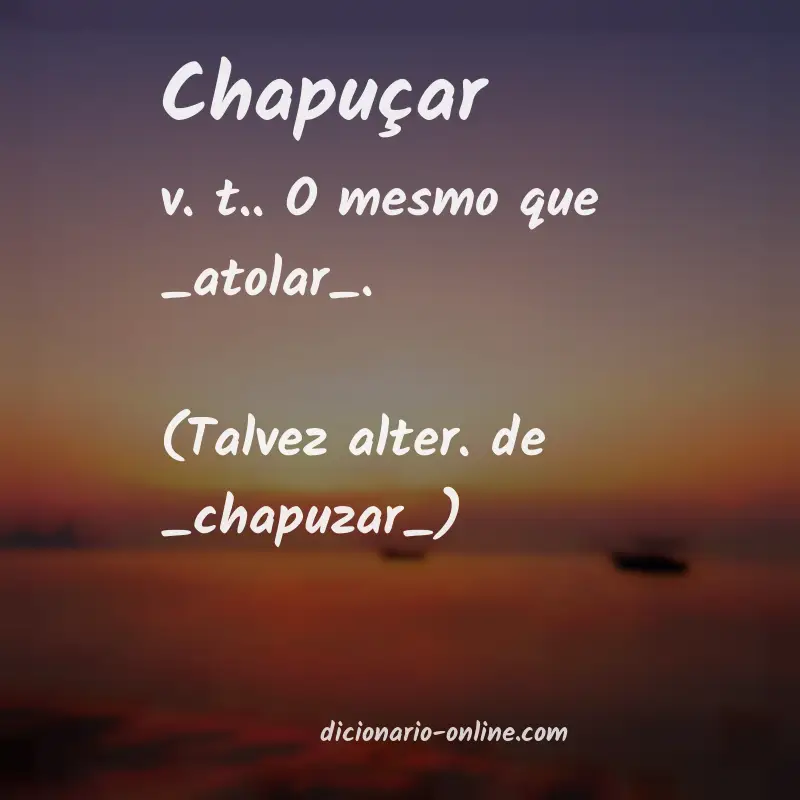 Significado de chapuçar