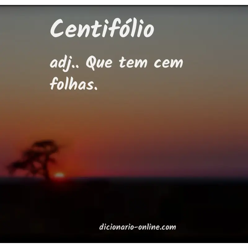 Significado de centifólio