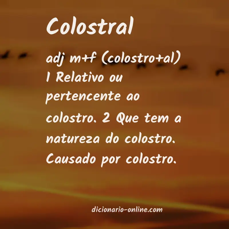 Significado de colostral