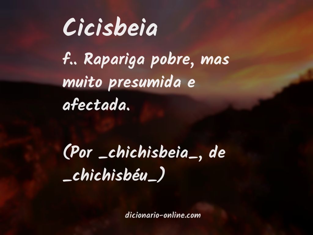 Significado de cicisbeia