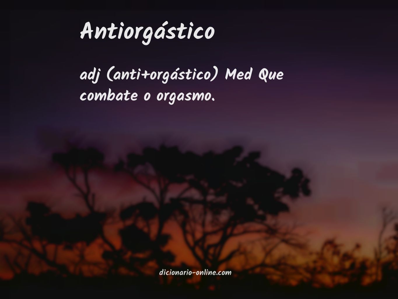 Significado de antiorgástico