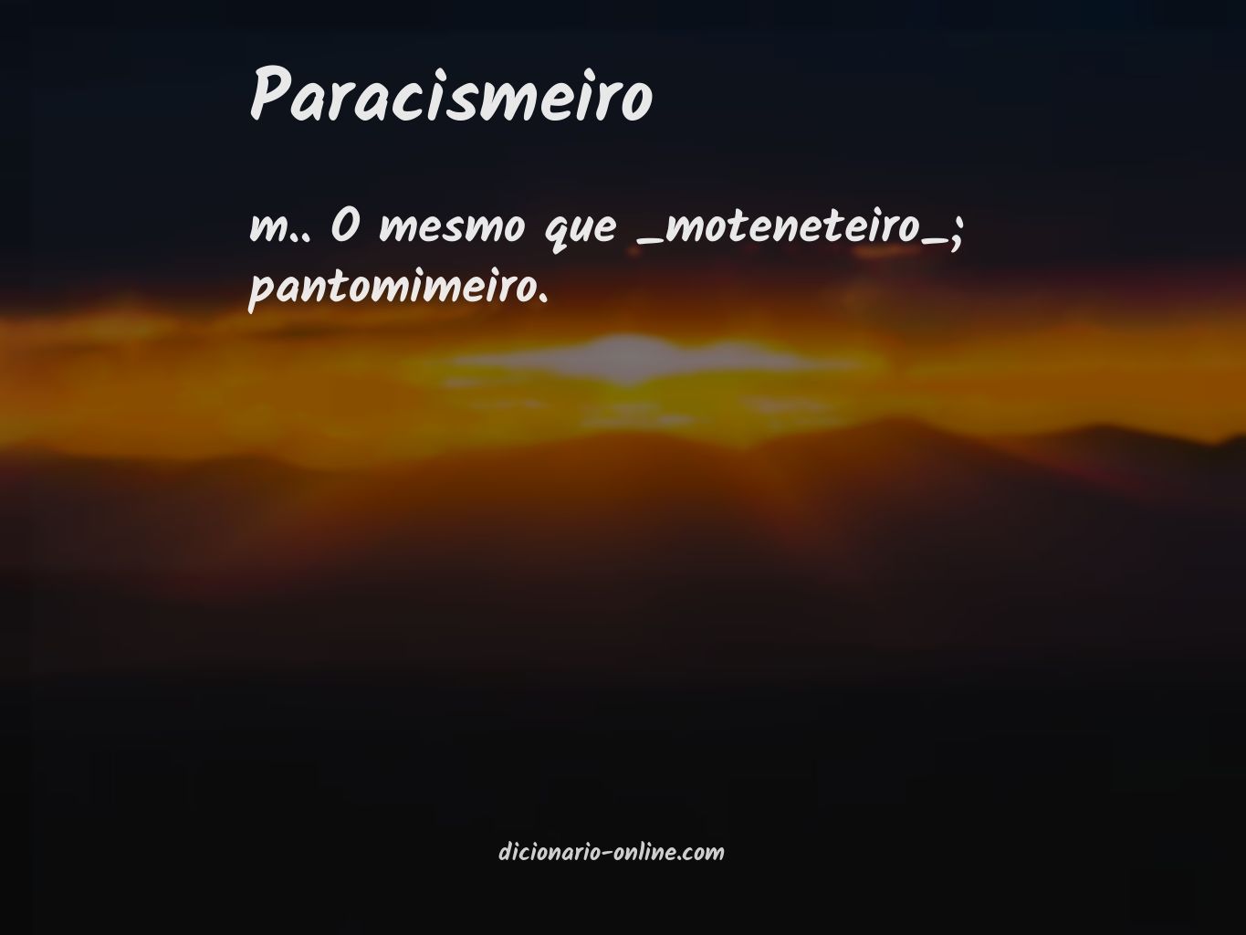 Significado de paracismeiro