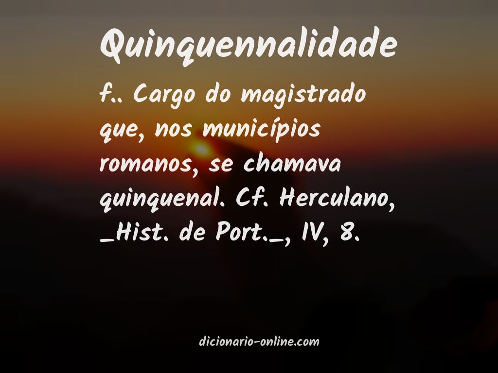 Significado de quinquennalidade