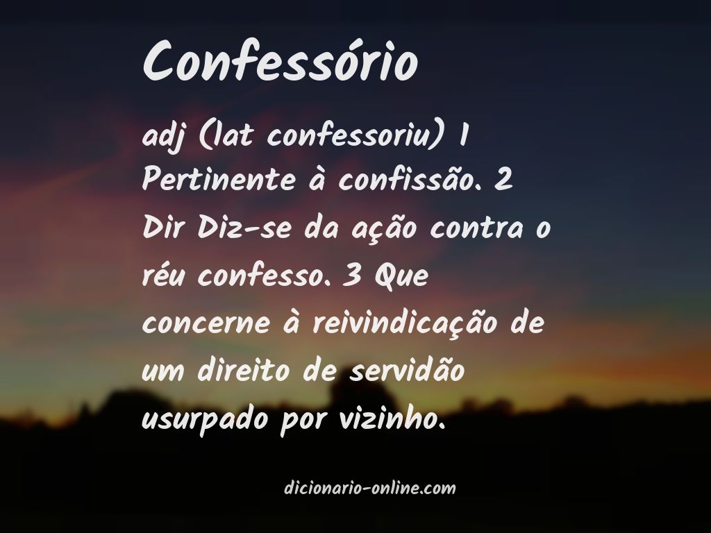 Significado de confessório