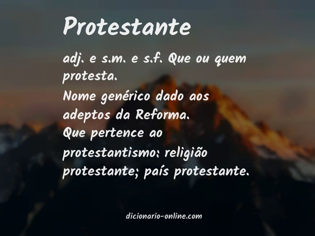 Significado de protestante