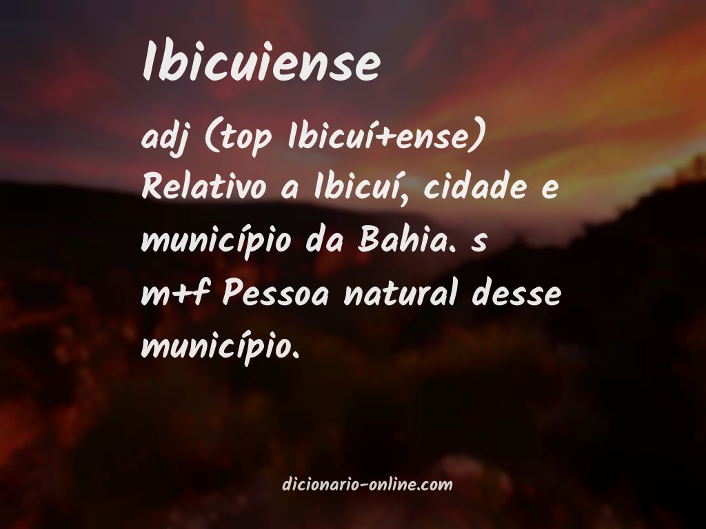 Significado de ibicuiense