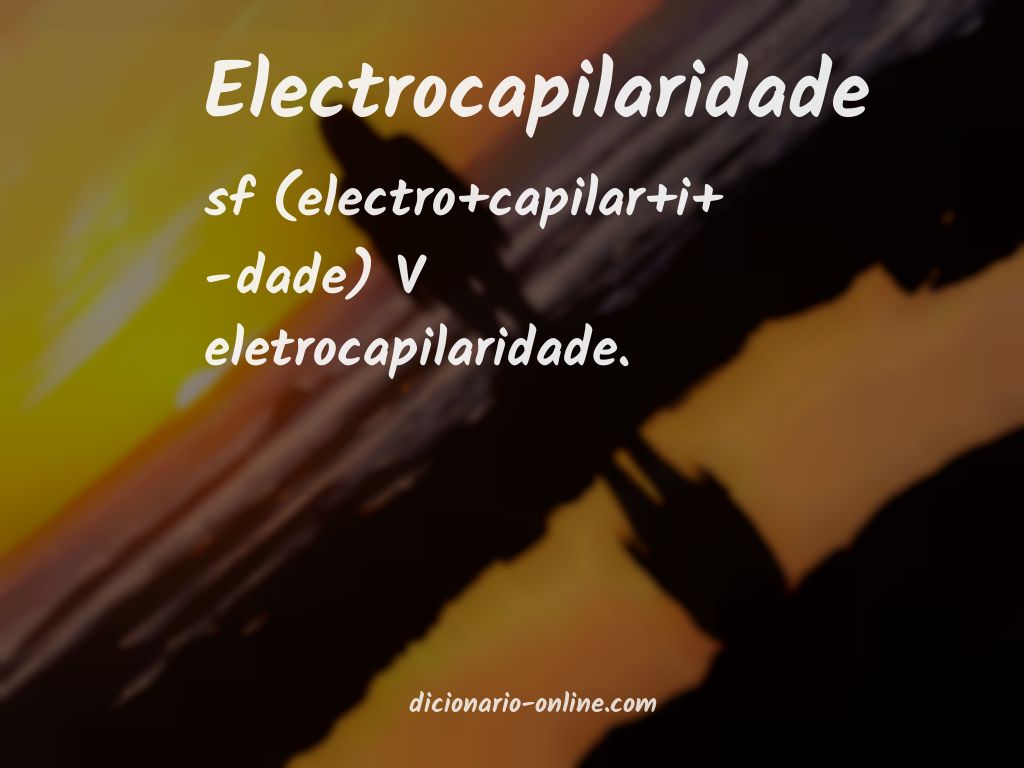 Significado de electrocapilaridade