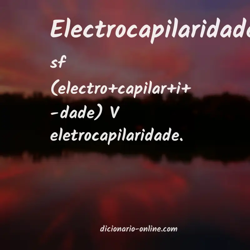 Significado de electrocapilaridade