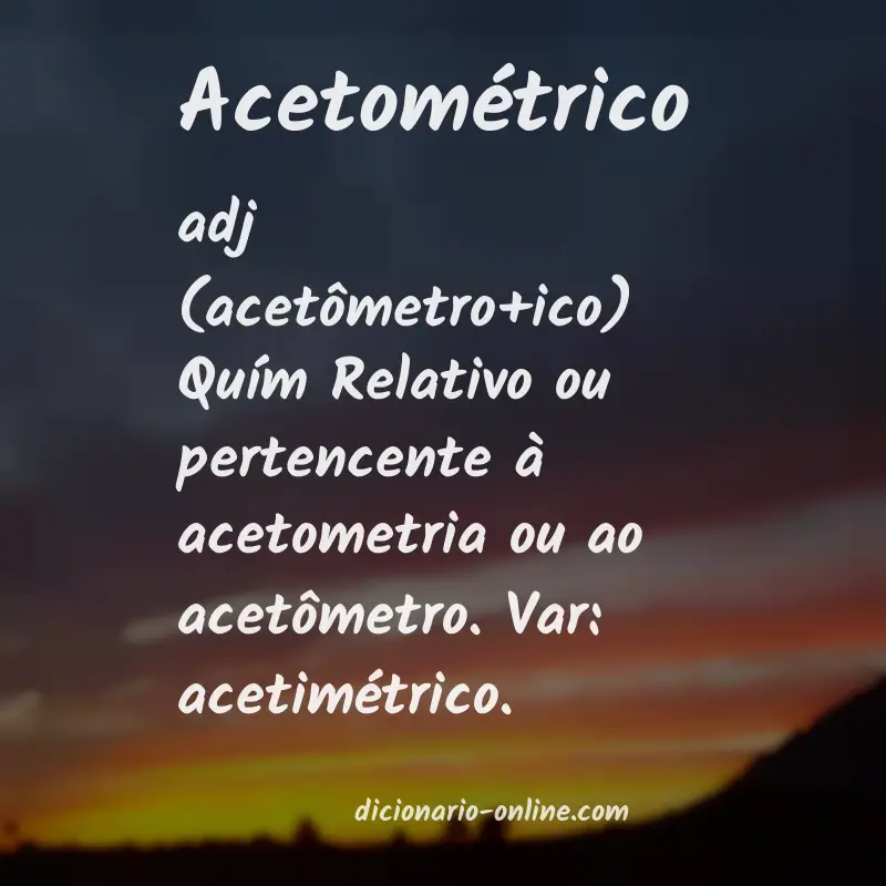 Significado de acetométrico