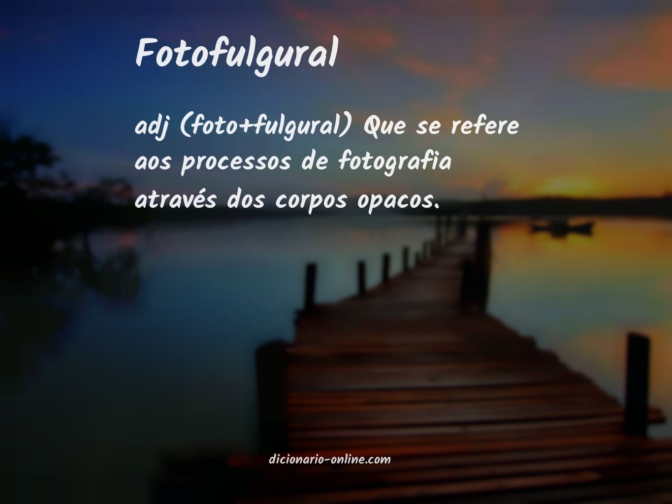 Significado de fotofulgural