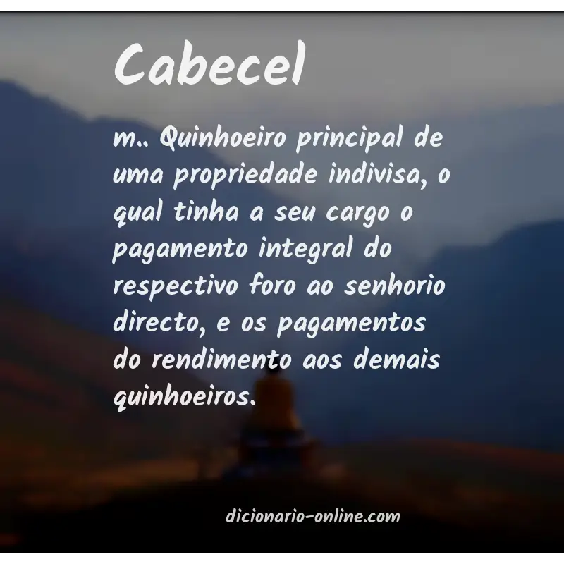 Significado de cabecel