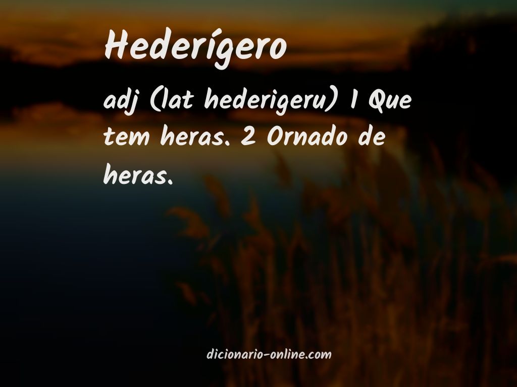 Significado de hederígero