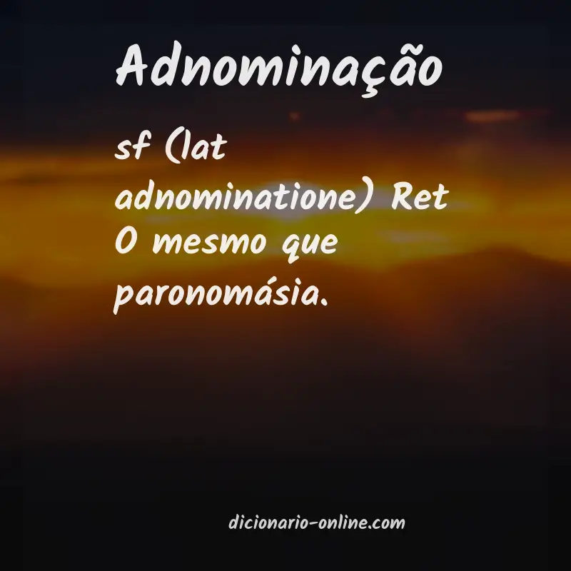 Significado de adnominação
