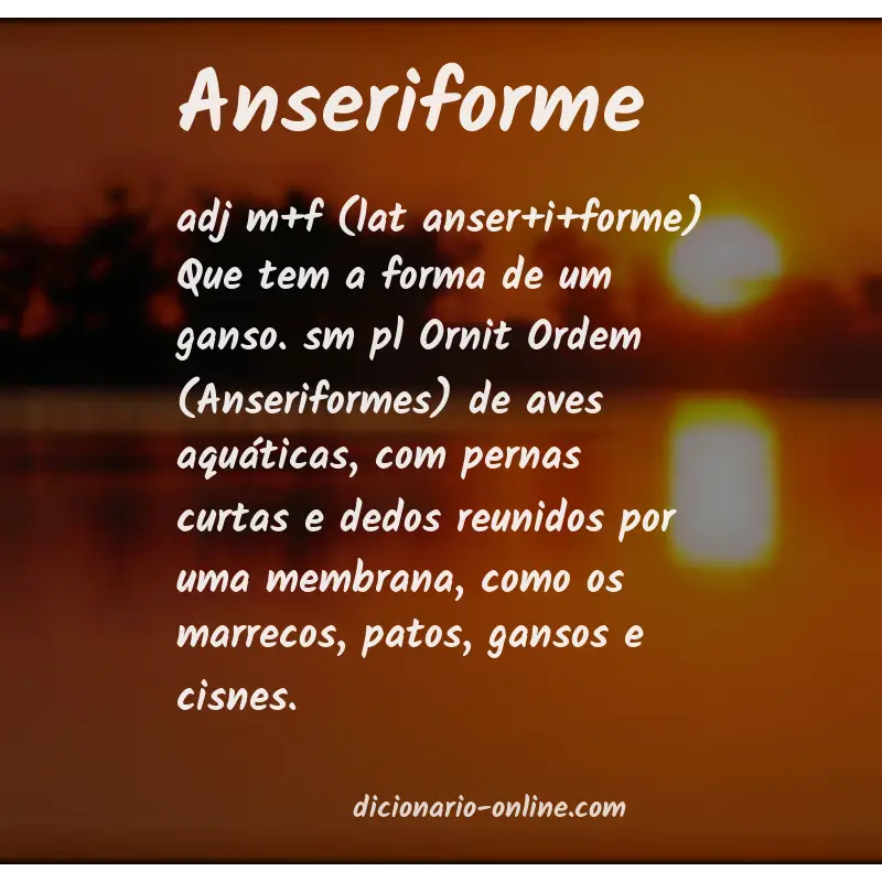 Significado de anseriforme
