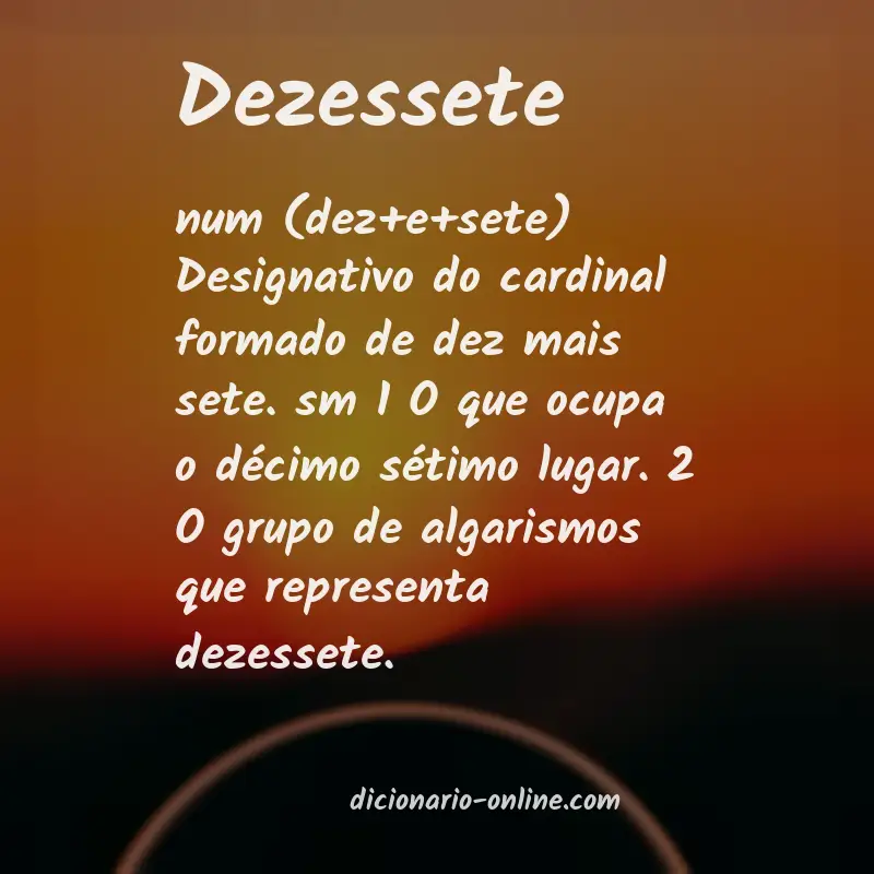 Significado de dezessete